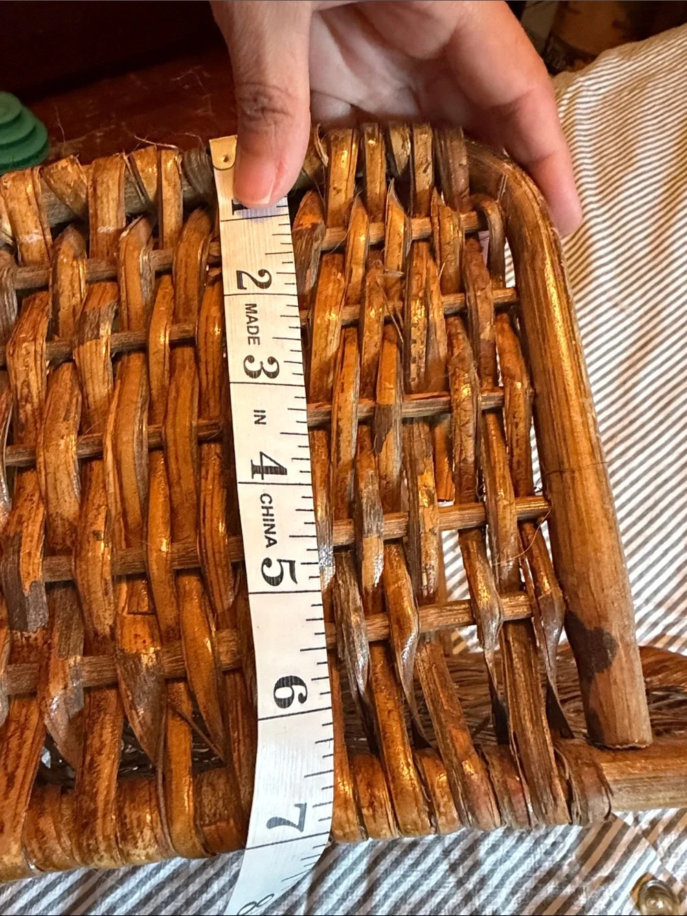 Woven Brown Rattan Wall Basket Organizer